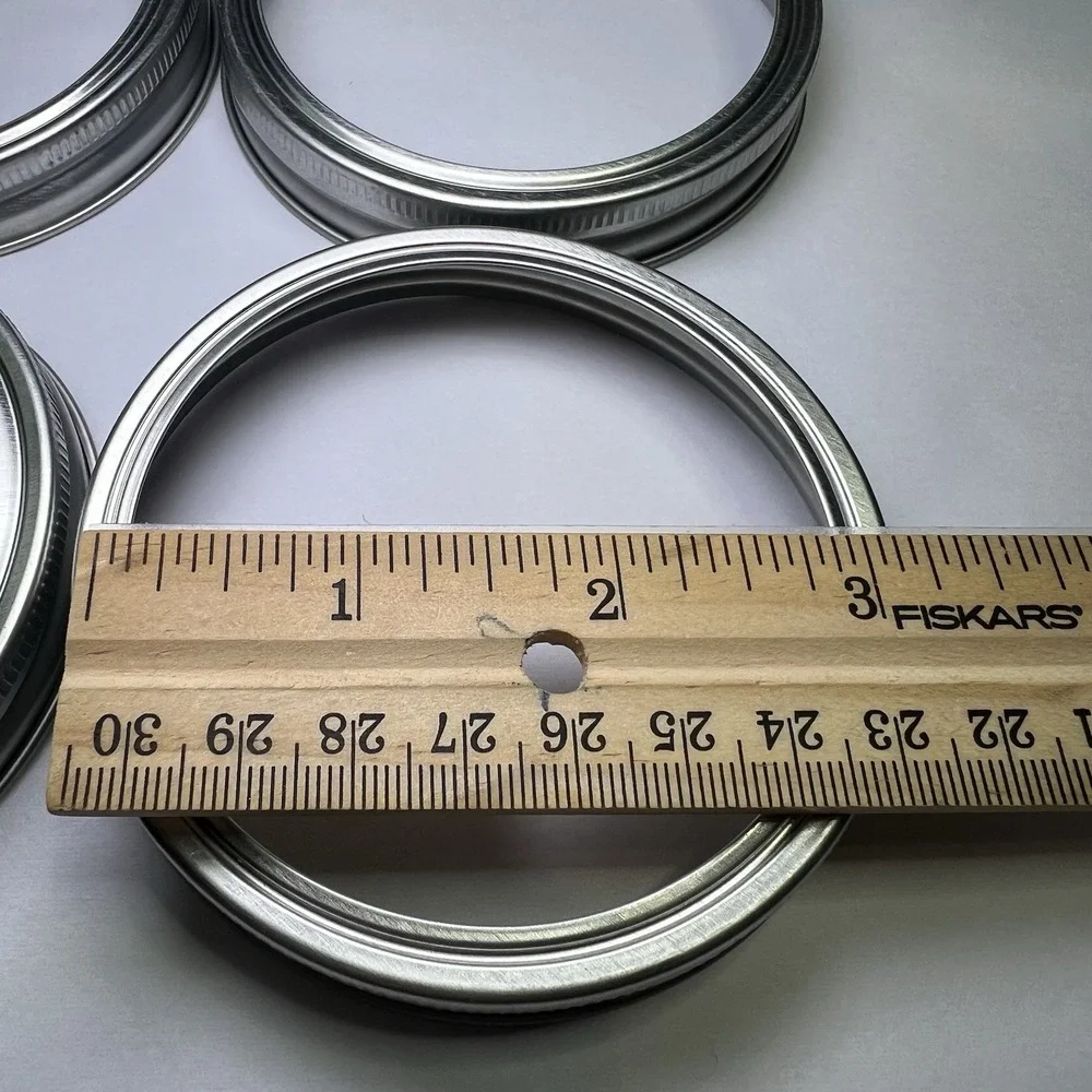 Lot of 12 New Wide Mouth Canning Jar Rings Gold And Silver Includes 11 Lids‎